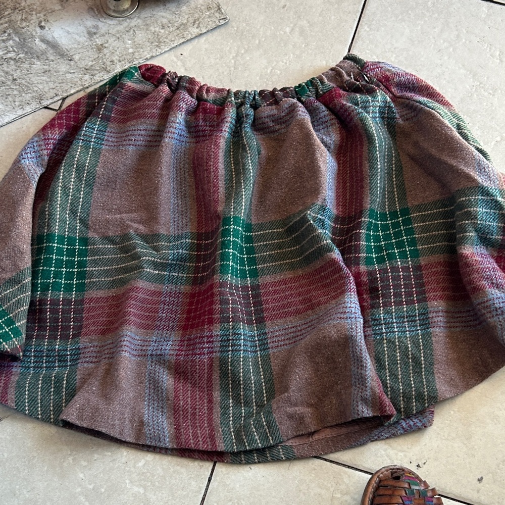 Urban Renewal Plaid Midi Skirt in Brown and Green